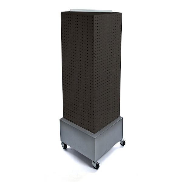 Four-Sided Pegboard Floor Wheeled Base Display Panel Size:14"x40"